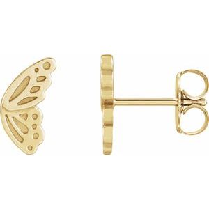 14K Yellow Butterfly Wing Earrings