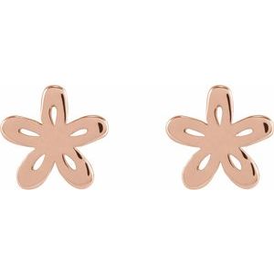 14K Rose Floral Earrings