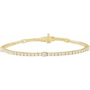 14K Yellow 1 3/4 CTW Lab-Grown Diamond 7" Line Bracelet