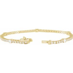 14K Yellow 1 3/4 CTW Lab-Grown Diamond 7" Line Bracelet