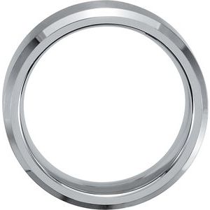 Stainless Steel 7 mm Beveled-Edge Band Size 10