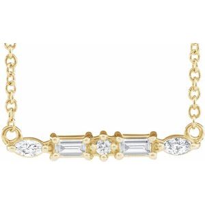 14K Yellow 1/6 CTW Natural Diamond Bar 18" Necklace