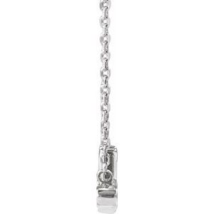 14K White .015 CT Natural Diamond "Mrs" 16-18" Necklace