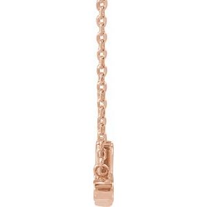 14K Rose .015 CT Natural Diamond "Mrs" 16-18" Necklace