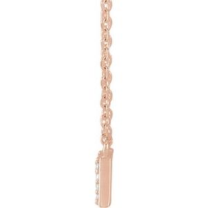 14K Rose 1/10 Natural Diamond "Mama" 18" Necklace