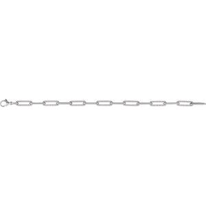 14K White 1 CTW Natural Diamond Link 7" Bracelet