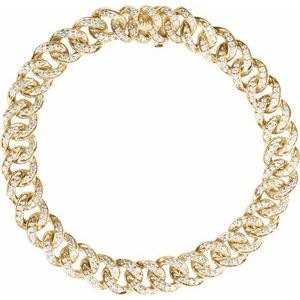 14K Yellow 1 1/2 CTW Natural Diamond Link 7" Bracelet