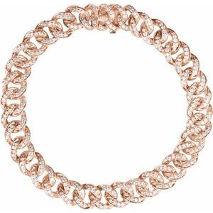 14K Rose 1 1/2 CTW Natural Diamond Link 7" Bracelet