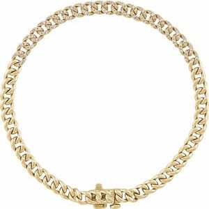 14K Yellow 1/2 CTW Natural Diamond Link 7 1/4" Bracelet