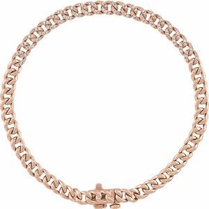 14K Rose 1/2 CTW Natural Diamond Link 7 1/4" Bracelet