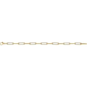 14K Yellow 1 CTW Natural Diamond Link 7" Bracelet