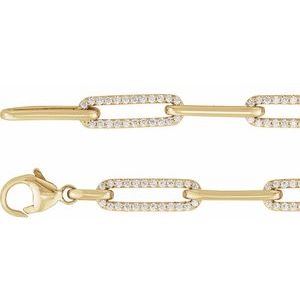 14K Yellow 1 CTW Natural Diamond Link 7" Bracelet