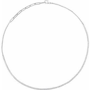 14K White 3 1/5 CTW Natural Diamond Adjustable 16-18" Necklace