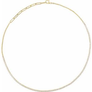 14K Yellow 3 1/5 CTW Natural Diamond Adjustable 16-18" Necklace