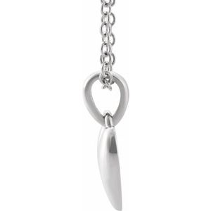 14K White Youth Heart 15" Necklace