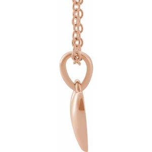 14K Rose Youth Heart 15" Necklace