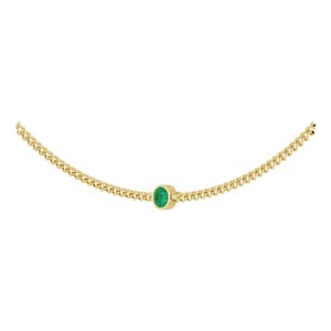 14K Yellow Lab-Grown Emerald 16" Necklace