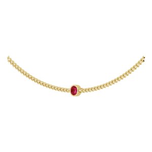 14K Yellow Lab-Grown Ruby 16" Necklace