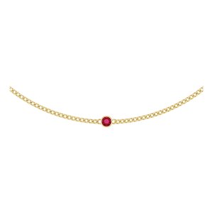 14K Yellow Lab-Grown Ruby 16" Necklace