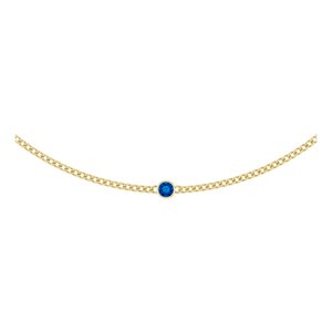 14K Yellow Lab-Grown Blue Sapphire 16" Necklace