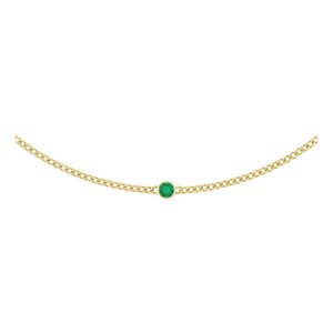 14K Yellow Lab-Grown Emerald 16" Necklace