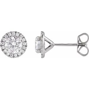 14K White 1 CTW Lab-Grown Diamond Stud Earrings