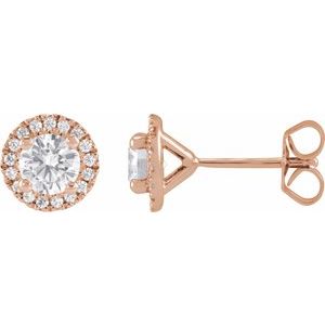 14K Rose 1 CTW Lab-Grown Diamond Stud Earrings