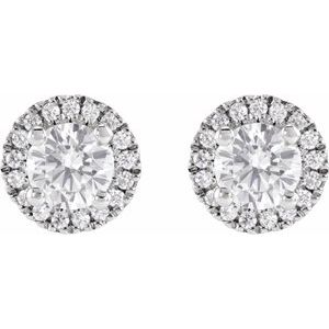 14K White 1 CTW Lab-Grown Diamond Stud Earrings