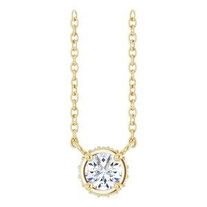 14K Yellow 1/4 CTW Natural Diamond Hidden Halo 18" Necklace