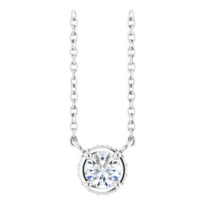 14K White 1/4 CTW Natural Diamond Hidden Halo 18" Necklace