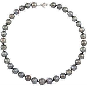 14K White Cultured Gray Tahitian Pearl 18" Necklace