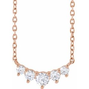 14K Rose 1/3 CTW Lab-Grown Diamond Graduated 18" Necklace