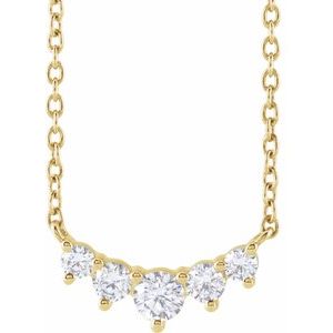 14K Yellow 1/3 CTW Lab-Grown Diamond Graduated 18" Necklace