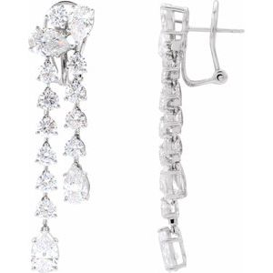 14K White 9 1/2 CTW Lab-Grown Diamond Dangle Earrings