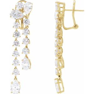 14K Yellow 9 1/2 CTW Lab-Grown Diamond Dangle Earrings