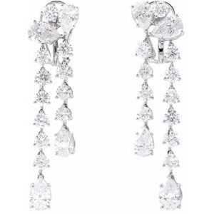 14K White 9 1/2 CTW Lab-Grown Diamond Dangle Earrings