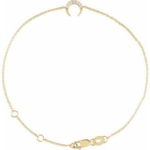 14K Yellow .04 CTW Natural Diamond Crescent Moon 6 1/2-7 1/2 Bracelet