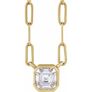 14K Yellow Lab-Grown Moissanite 18" Necklace