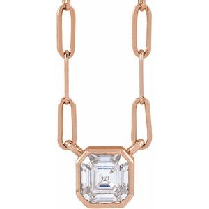 14K Rose Lab-Grown Moissanite 18" Necklace