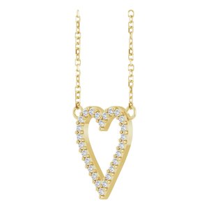 14K Yellow 1/6 CTW Natural Diamond Heart 18" Necklace