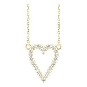 14K Yellow 1/6 CTW Natural Diamond Heart 18" Necklace