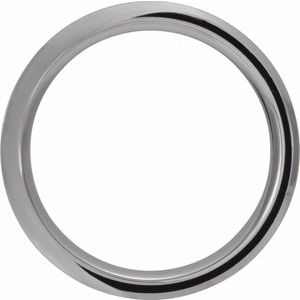 Tungsten Beveled Band with Cypress Wood Inlay Size 10