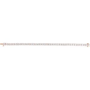 14K Rose 12 CTW Lab-Grown Diamond Line 7" Bracelet