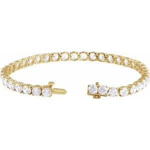 14K Yellow 12 CTW Lab-Grown Diamond Line 7" Bracelet