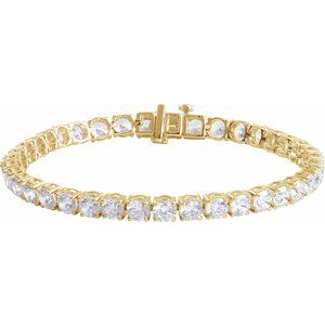 14K Yellow 12 CTW Lab-Grown Diamond Line 7" Bracelet