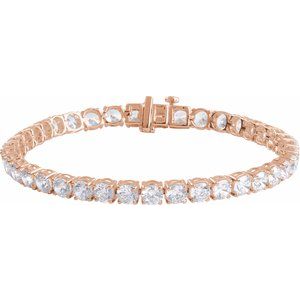 14K Rose 12 CTW Lab-Grown Diamond Line 7" Bracelet