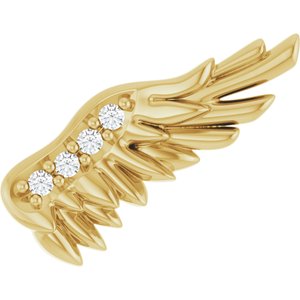 14K Yellow .01 CTW Natural Diamond Left Angle Wing Trim