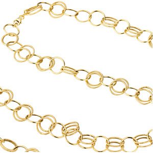 14K Yellow 11 mm Hollow Cable 38" Chain