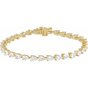 14K Yellow 6 1/2 CTW Lab-Grown Diamond Line 7" Bracelet