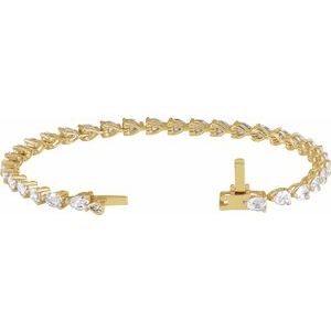 14K Yellow 6 1/2 CTW Lab-Grown Diamond Line 7" Bracelet